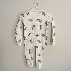 Carter's White Boys Sz 10/10A 2-Piece Ski Pajama Sleep Long Sleeve + Pants Set